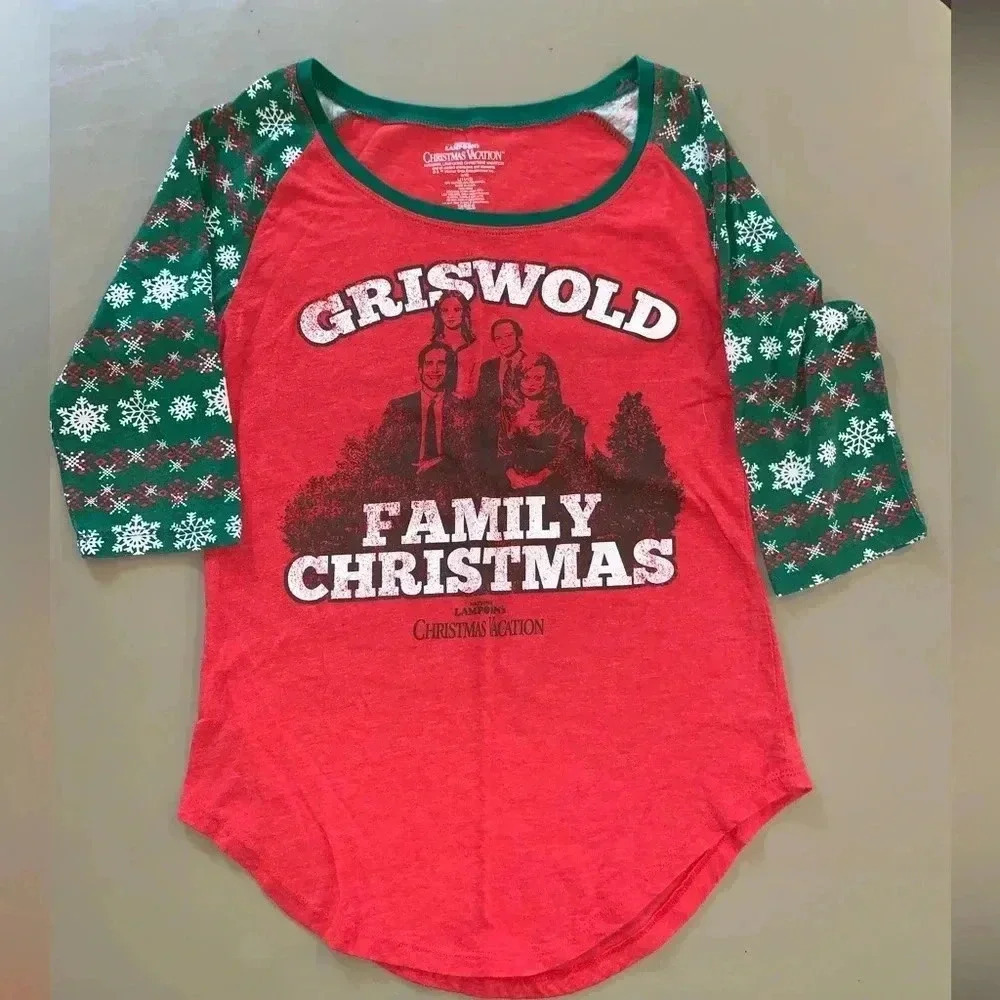 CHRISTMAS VACATION Griswold Family CHRISTMAS T-Shirt Juniors Large (11/13) TEE